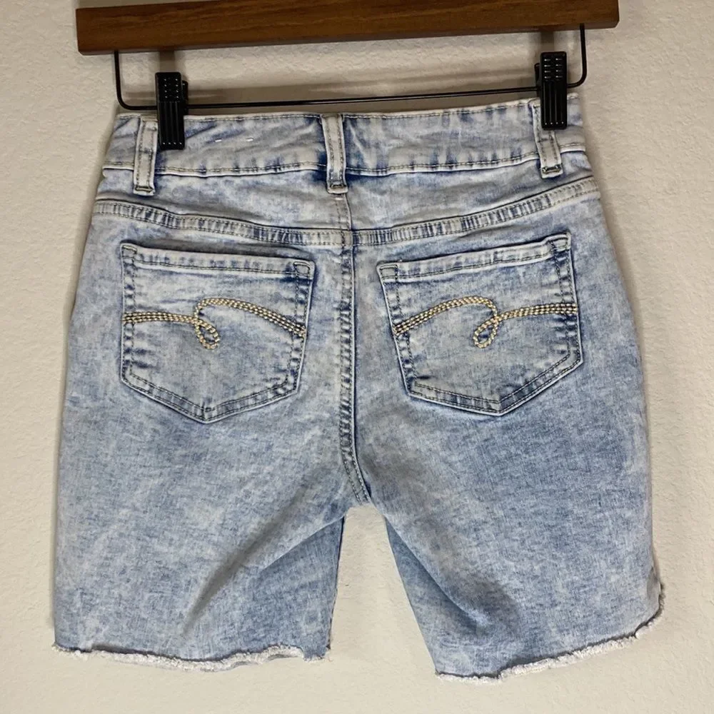 Justice Denim Distressed Shorts Size 10